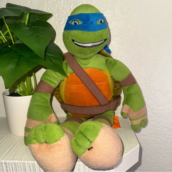 TMNT Teenage Mutant Ninja Turtles Leonardo Nickelodeon Plush Toy 2016 17" Show - Picture 1 of 9